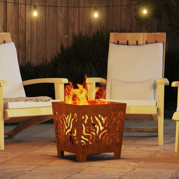 vidaXL Uguns bedre Brūna 40 x 40 x 40 cm Tērauds