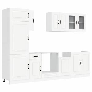 vidaXL 8-daļīgs virtuves skapītis komplekts, Kalmar, balta