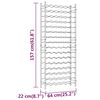 vidaXL vīna pudeļu plaukts, 96 pudelēm, balts metāls