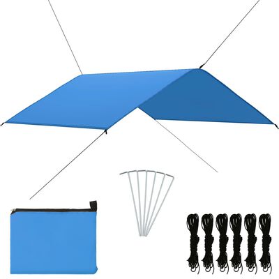 vidaXL āra brezenta telts, 4x4 m, zila