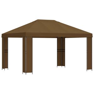 vidaXL Nojume 4 &times; 3 m Pelēkbrūna Poliesters un tērauds 190 gsm