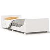 vidaXL gulta bez matrača, balts, 100x200 cm, priedes masīvkoks