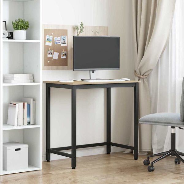 vidaXL galds Sonoma ozols 100 x 50 x 76,5 cm Inženieru koks un tērauds