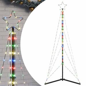 vidaXL LED Ziemassvētku eglīte 363 LED Krāsains 182 cm