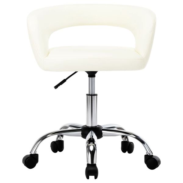 vidaXL virtuves krēsli, 6 gab., balta mākslīgā āda