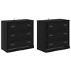 vidaXL Sānu skapji 2 pcs Melns ozolkoks 70 x 35,5 x 67,5 cm