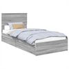 vidaXL Glabā&scaron;anas gulta Pelēks Sonoma 75 x 190 cm Inženierijas koks