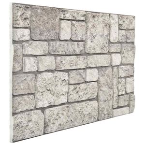 vidaXL Sienas paneļi 10 gab. 100 x 50 cm Pelēka EPS putas