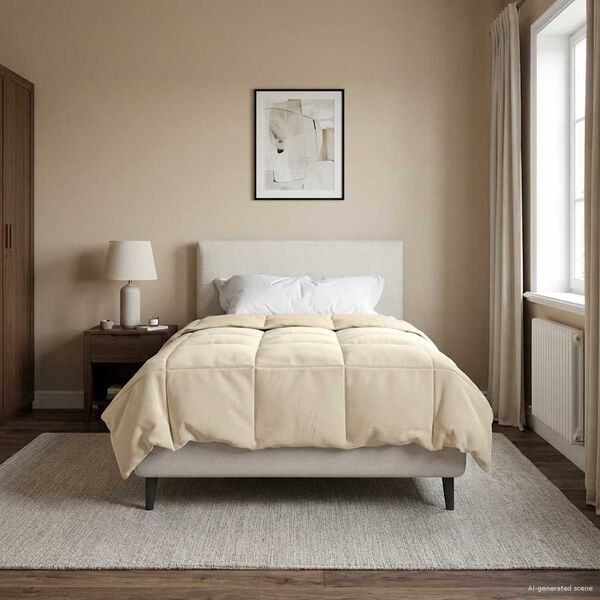 vidaXL Vasaras segas Tiltiņ&scaron; Krēmkrāsa 135 x 200 cm Mikro&scaron;ķiedra