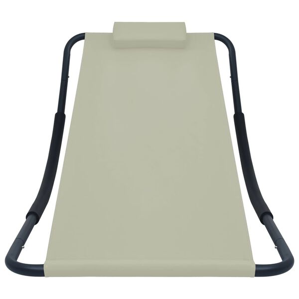 vidaXL dārza gulta, krēmkrāsas, 200x90 cm, tērauds