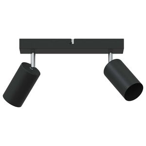 vidaXL Griestu prožektors ar prožektoriem Melns 26 x 6 x 16 cm Metāls