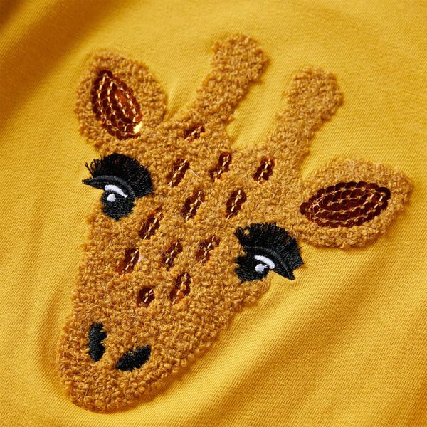 Bērnu krekls ar garām piedurknēm, tum&scaron;i dzeltenbrūns, 128