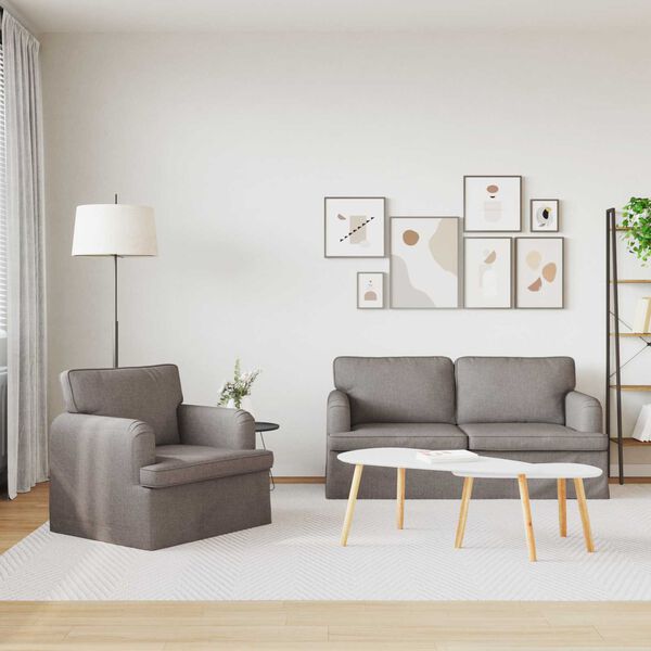 vidaXL Dīvānu komplekts 2 pcs Pelēkbrūna 162 x 80 x 85 cm audums