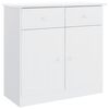 vidaXL kumode ALTA, balta, 77x35x73 cm, priedes masīvkoks