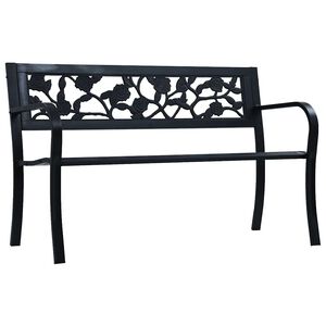 vidaXL dārza sols, 125 cm, melns tērauds