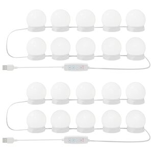 vidaXL Spoguļu gaismas 2 pcs Balts 4.5 x 4.5 x 4.8 cm Plastmasa