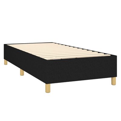 vidaXL atsperu gulta ar matraci, LED, melns audums, 90x190 cm