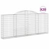vidaXL arkveida gabiona grozi, 20gb., 300x30x120/140cm, cinkota dzelzs