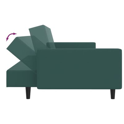 vidaXL divdaļīgs dīvānu komplekts, tumši zaļš samts