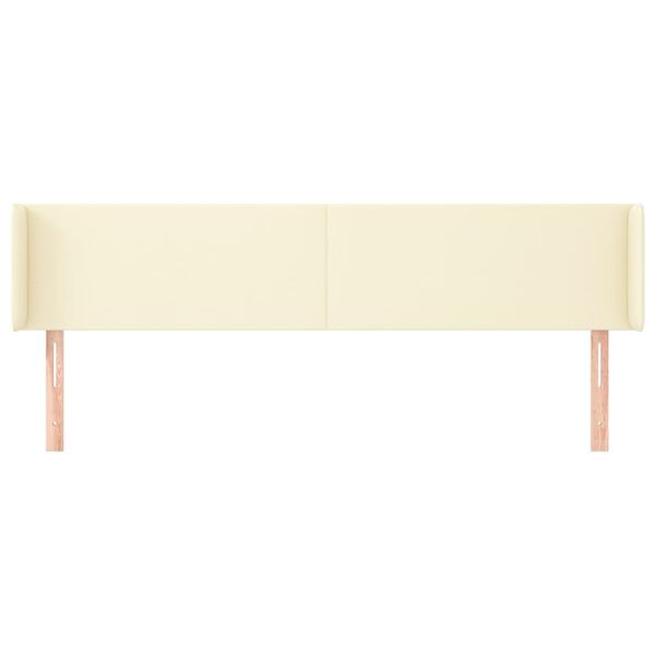 vidaXL galvgalis ar malām, 183x16x78/88 cm cm, krēmkrāsas mākslīgā āda