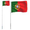 vidaXL Portugāles karogs un masts, 5,5 m, alumīnijs