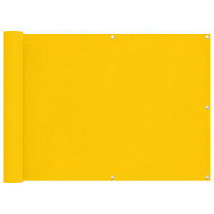 vidaXL Balkona ekrāns Dzeltena 75 x 200 cm PU pārklāts Oksfords alu