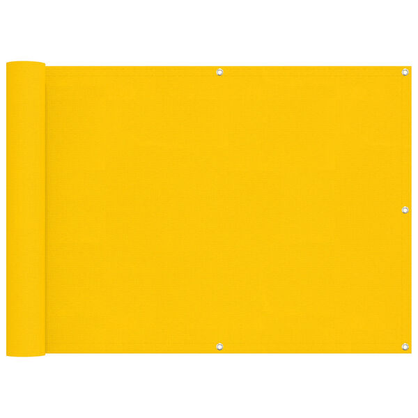 vidaXL Balkona ekrāns Dzeltena 75 x 200 cm PU pārklāts Oksfords alu