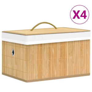 vidaXL uzglabā&scaron;anas kastes, 4 gab., bambuss