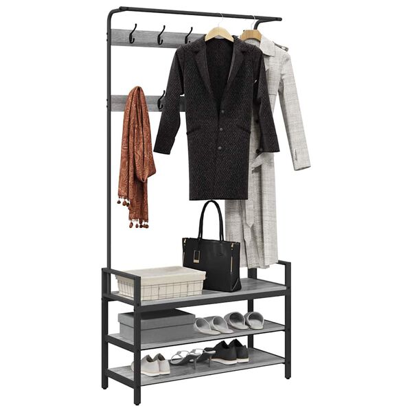 vidaXL Pakaramais Pelēks Sonoma 95 x 34 x 184 cm Inženierijas koks