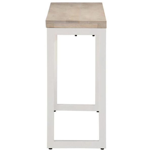 vidaXL konsoles galdiņš, brūns, 110x35x76cm, mango masīvkoks un dzelzs