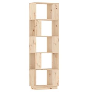 vidaXL grāmatu plaukts, 51x25x163,5 cm, priedes masīvkoks