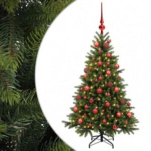 vidaXL Mākslīgā Ziemassvētku egle ar bumbiņu 120 cm 150 LED