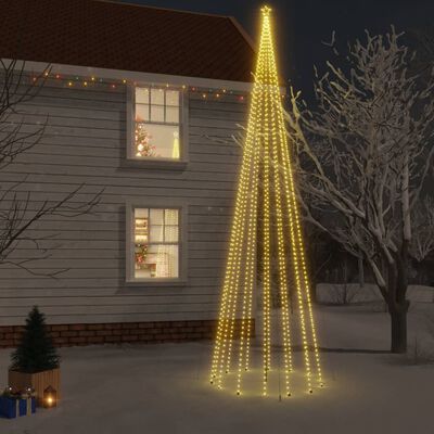 vidaXL Ziemassvētku egle ar pīķi, 1134 silti baltas LED, 800 cm