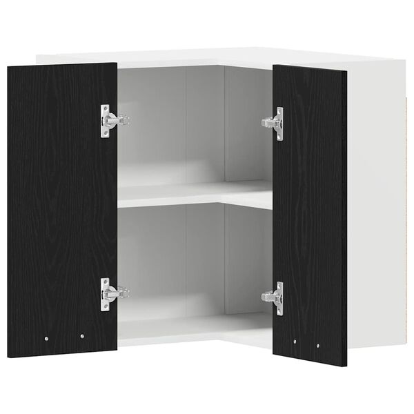 vidaXL Piekarams skapītis Lyon Melns ozolkoks 57 x 57 x 60 cm