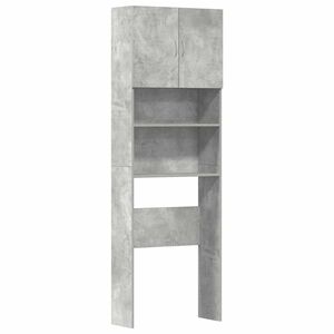 vidaXL veļasma&scaron;īnas plaukts, pelēks, 64x24x190 cm, inženierijas koks