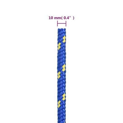 vidaXL laivu virve, zila, 10 mm, 100 m, polipropilēns