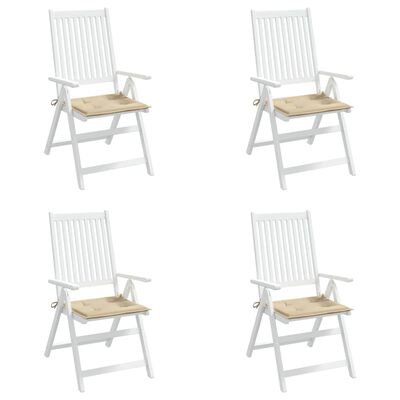 vidaXL dārza krēslu spilveni, 4 gab., bēši, 40x40x3 cm, audums