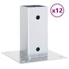 vidaXL Statu pamatnes Kvadrāts 12 gab Sudrabs 61x61 mm Cinkots Tērauds