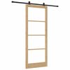vidaXL Slīdo&scaron;ās durvis ORKDAL Dabīgs un melns 93 x 232 cm