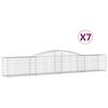 vidaXL arkveida gabiona grozi, 7 gb., 400x50x60/80cm, cinkota dzelzs