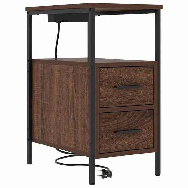 vidaXL Nakts skapītis Brūns ozols 30 x 48 x 61 cm Inženierijas koks