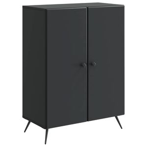 vidaXL Puse Melns 66 x 34,5 x 90 cm Inženierijas koks