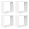 vidaXL kuba formas sienas plaukti, 4 gab., balti, 30x15x30 cm