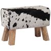 vidaXL sols 60 x 30 x 45 cm Īsta āda Melns un balts