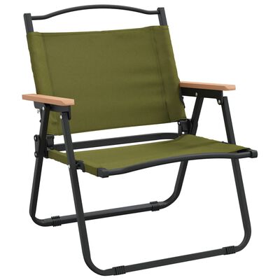 vidaXL kempinga krēsli, 2 gab., 54x43x59 cm, Oksfordas audums, zaļi