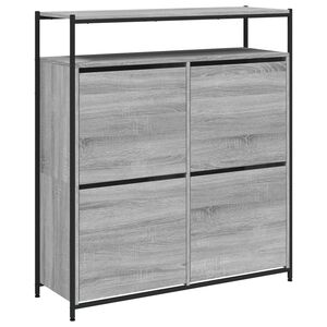 vidaXL apavu skapītis ar 4 atvilktnēm, pelēka ozola, 100x34x112 cm