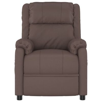 vidaXL atpūtas krēsls, paceļams, brūna mākslīgā āda