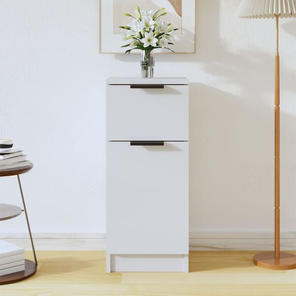 vidaXL kumode, balta, 30x30x70 cm, inženierijas koks