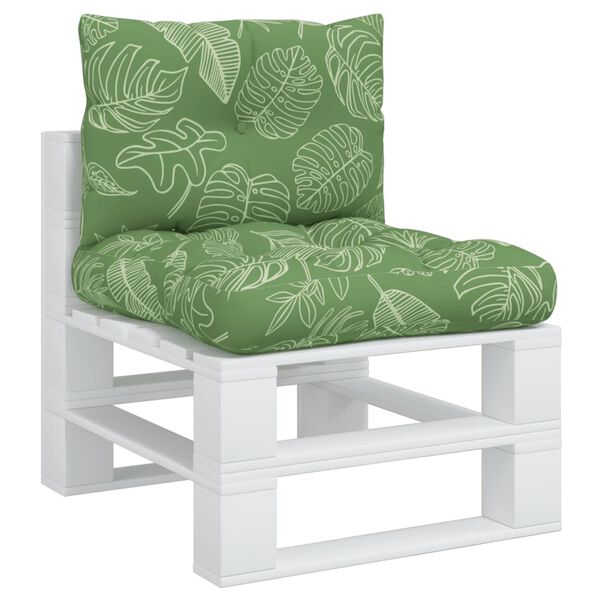 vidaXL pale&scaron;u dīvānu matrači, 2 gab., audums ar lapu apdruku