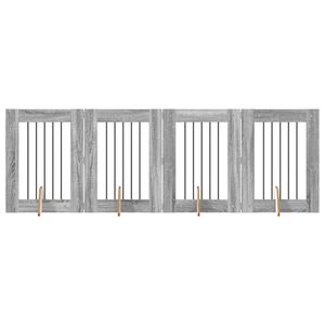 vidaXL Suņu vārti ar statīviem 4 pcs Pelēks Sonoma ozols 60 x 80 cm